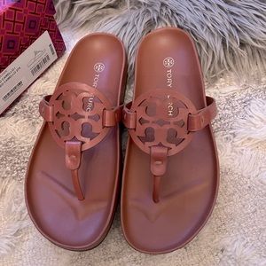 Tory Burch Miller Cloud Sandal - Aged Camello - Size 8